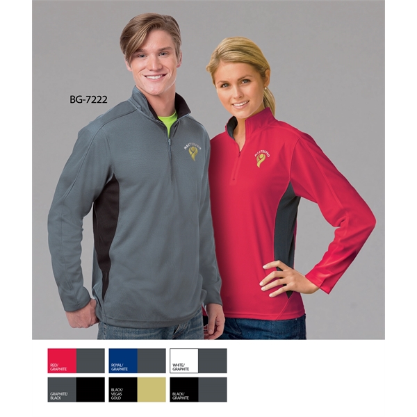 Men's Wicking Colorblock L/S Zip Pullover