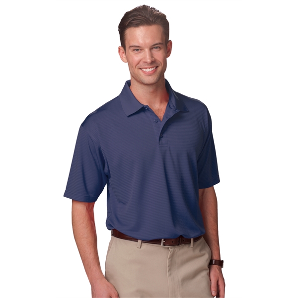 Adult Tonal Stripe Wicking Polo