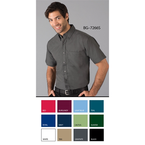 Men's Short-Sleeve Superblend Poplin Shirt with Matching ...