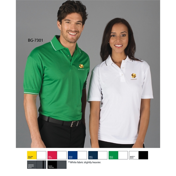 Men's Striped Trim Value Wicking Polo