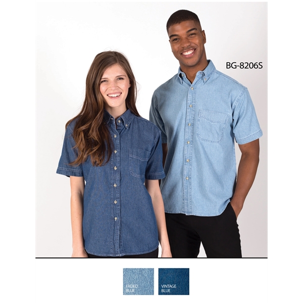 Men's S/S 100% Cotton Denim Shirt