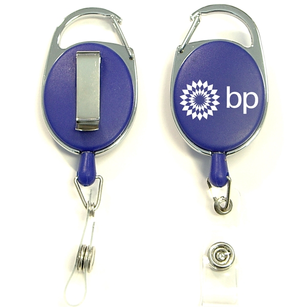 Oval shape retractable badge holder with clip - Oval shape retractable badge holder with clip - Image 0 of 7