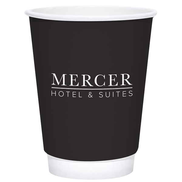 12 oz. Double Wall Insulated White Paper Hot Cup - 12 oz. Double Wall Insulated White Paper Hot Cup - Image 1 of 7