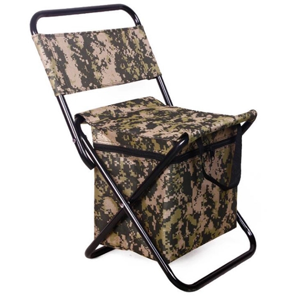 Camo Fishing Outdoor Chair with Cooler bag - Camo Fishing Outdoor Chair with Cooler bag - Image 1 of 2