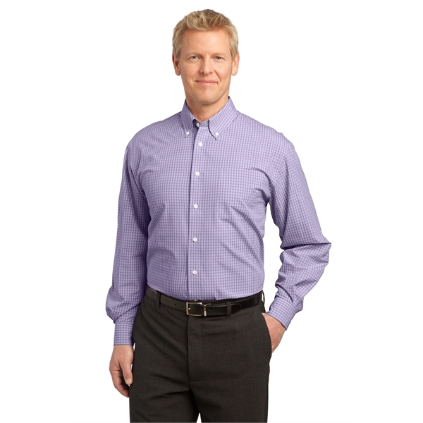 Port Authority Plaid Pattern Easy Care Shirt. - Port Authority Plaid Pattern Easy Care Shirt. - Image 16 of 25