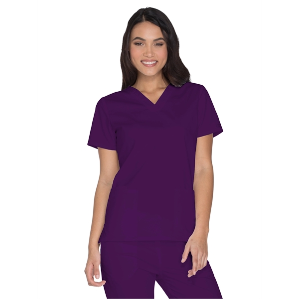 Cherokee Workwear Core Stretch Women's V-Neck Top - Cherokee Workwear Core Stretch Women's V-Neck Top - Image 4 of 9