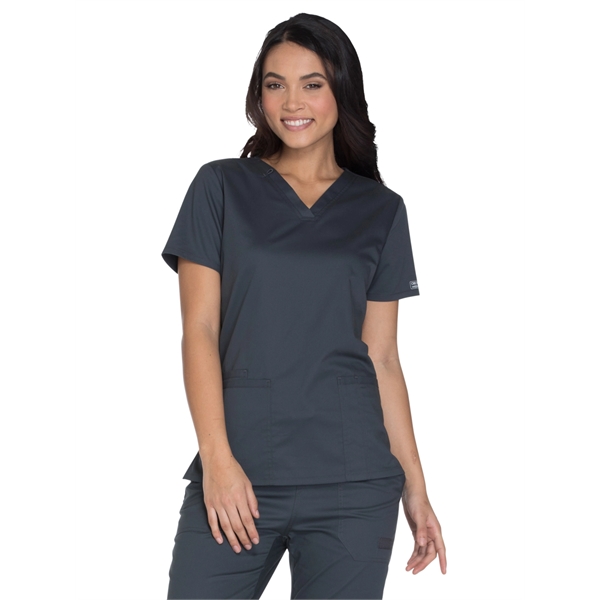 Cherokee Workwear Core Stretch Women's V-Neck Top - Cherokee Workwear Core Stretch Women's V-Neck Top - Image 8 of 9