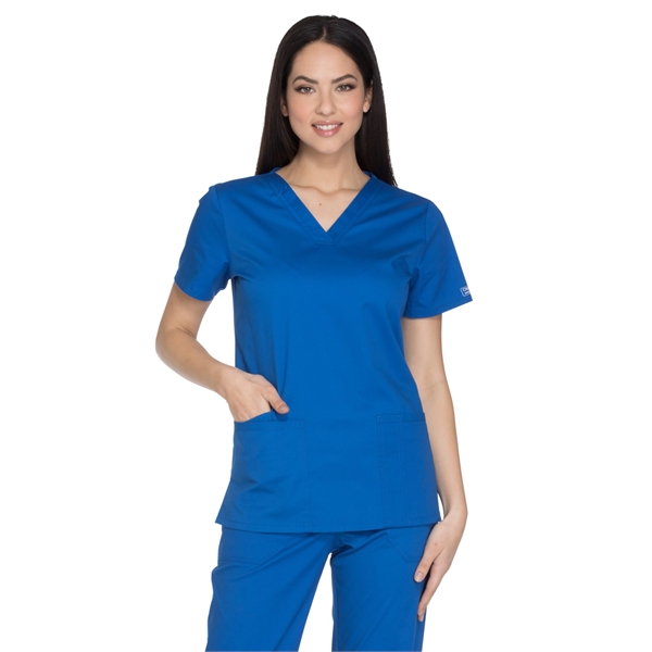 Cherokee Workwear Core Stretch Women's V-Neck Top - Cherokee Workwear Core Stretch Women's V-Neck Top - Image 9 of 9