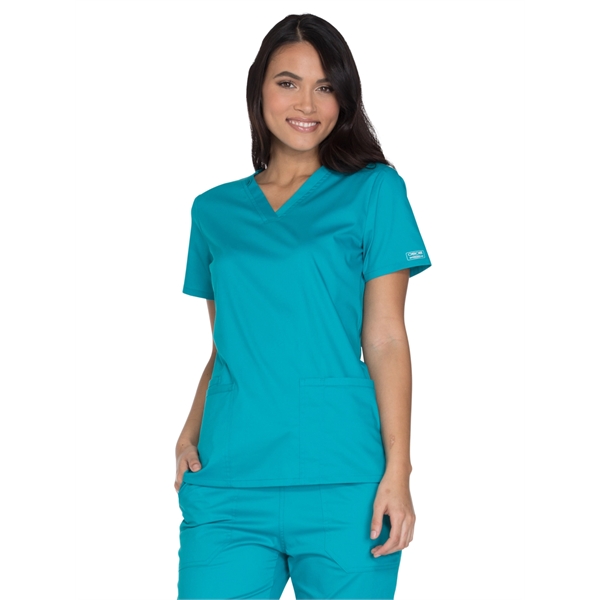 Cherokee Workwear Core Stretch Women's V-Neck Top - Cherokee Workwear Core Stretch Women's V-Neck Top - Image 0 of 9