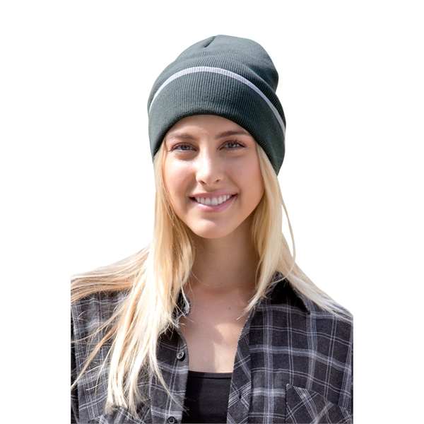 Edge Stripe Knit Beanie - Edge Stripe Knit Beanie - Image 7 of 18