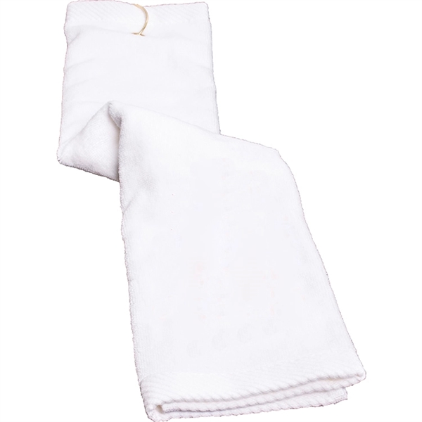 16" x 25" Turkish Trifold White Golf Towel - 16" x 25" Turkish Trifold White Golf Towel - Image 1 of 1