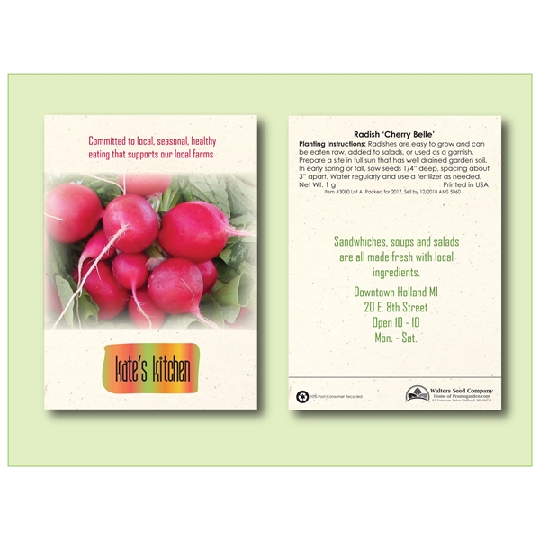 Radish 'Cherry Belle' Seed Packet - Size 3.25" x 4.5" - Radish 'Cherry Belle' Seed Packet - Size 3.25" x 4.5" - Image 0 of 0