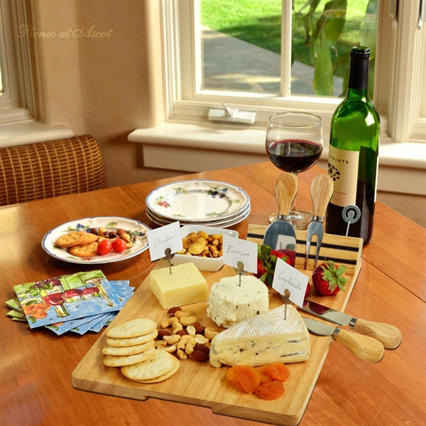 Hardwood Charcuterie Board with Knives Bowl & Markers - Hardwood Charcuterie Board with Knives Bowl & Markers - Image 1 of 4