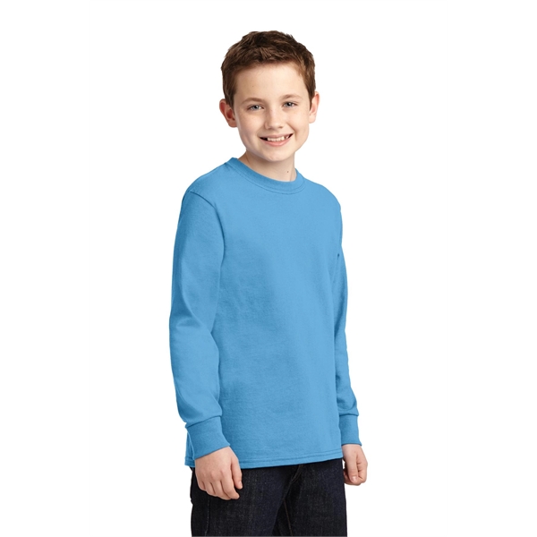 Port & Company Youth Long Sleeve Core Cotton Tee. - Port & Company Youth Long Sleeve Core Cotton Tee. - Image 4 of 149