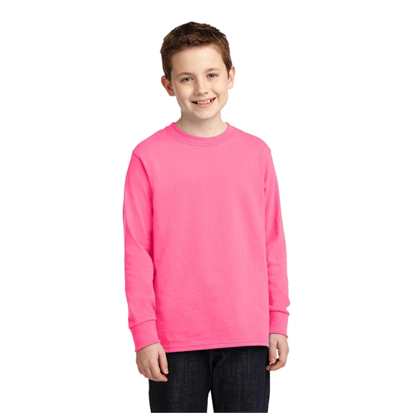 Port & Company Youth Long Sleeve Core Cotton Tee. - Port & Company Youth Long Sleeve Core Cotton Tee. - Image 90 of 149