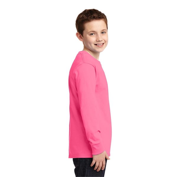 Port & Company Youth Long Sleeve Core Cotton Tee. - Port & Company Youth Long Sleeve Core Cotton Tee. - Image 92 of 149