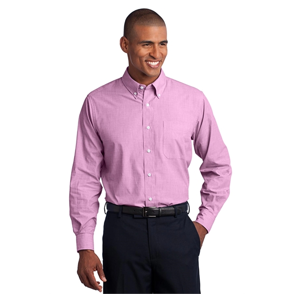 Port Authority Tall Crosshatch Easy Care Shirt. - Port Authority Tall Crosshatch Easy Care Shirt. - Image 23 of 39