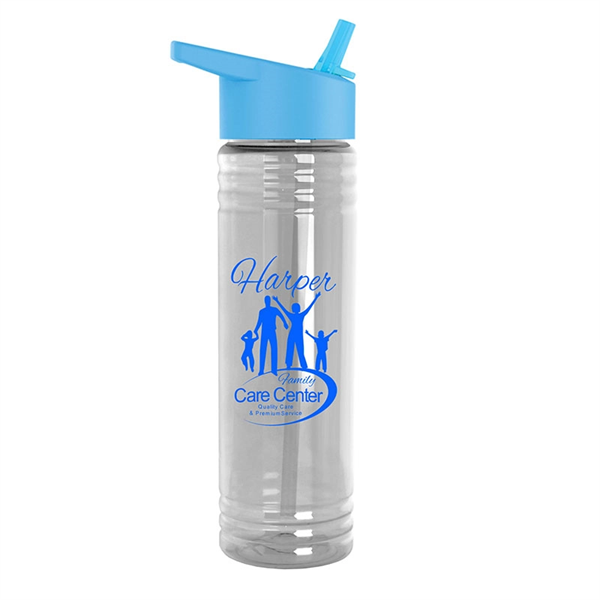Custom Imprinted 24 Oz Slim Fit Water Bottles with Flip Straw Lid