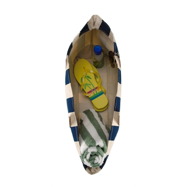 Large Striped Canvas Tote - Large Striped Canvas Tote - Image 3 of 4