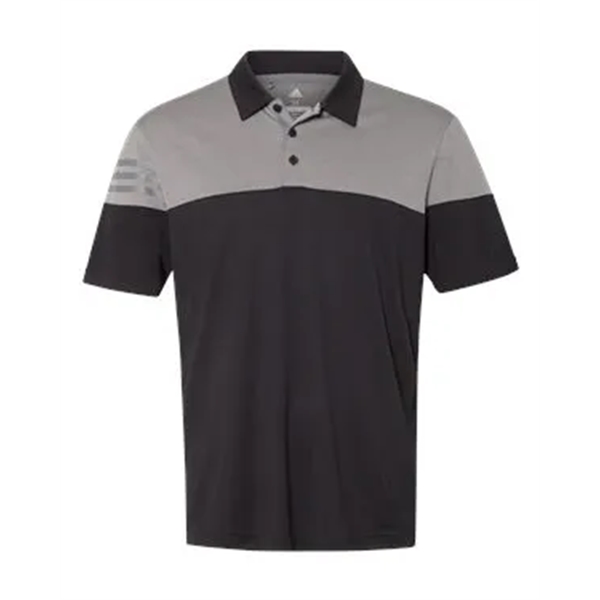 Adidas Heathered 3-Stripes Colorblocked Polo - Adidas Heathered 3-Stripes Colorblocked Polo - Image 3 of 31