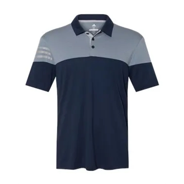 Adidas Heathered 3-Stripes Colorblocked Polo - Adidas Heathered 3-Stripes Colorblocked Polo - Image 7 of 31