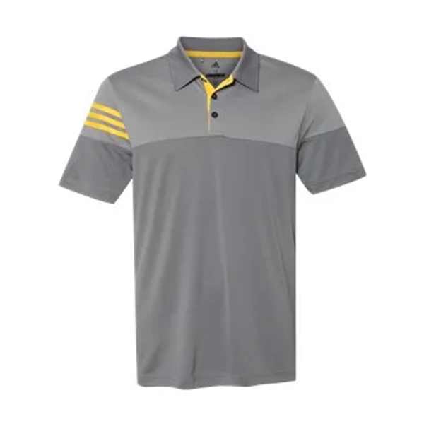 Adidas Heathered 3-Stripes Colorblocked Polo - Adidas Heathered 3-Stripes Colorblocked Polo - Image 12 of 31