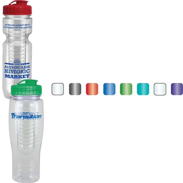22oz Translucent Bike Bottle with Flip Top Lid & Infuser - 22oz Translucent Bike Bottle with Flip Top Lid & Infuser - Image 0 of 100