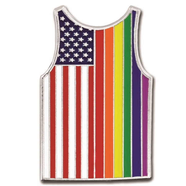Gay Pride USA Tank Top Lapel Pin