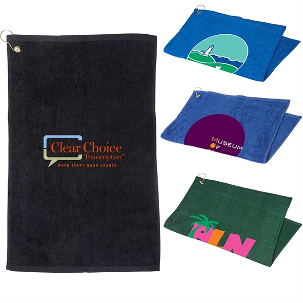 Golf Towel with Grommet and Hook (16" x 25") - Golf Towel with Grommet and Hook (16" x 25") - Image 0 of 2