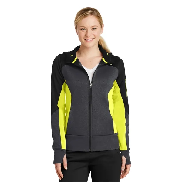 Sport-Tek Women's Tech Fleece Colorblock Full-Zip Hooded ... - Sport-Tek Women's Tech Fleece Colorblock Full-Zip Hooded ... - Image 3 of 22