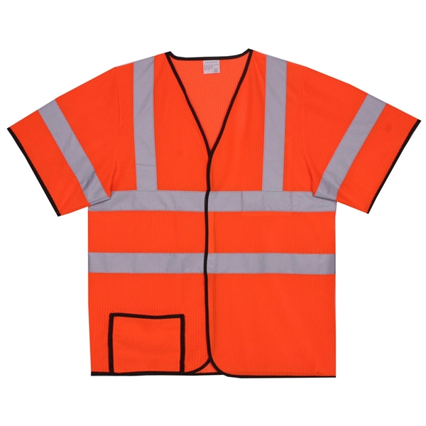 2XL/3XL Orange Mesh Short Sleeve Safety Vest - 2XL/3XL Orange Mesh Short Sleeve Safety Vest - Image 0 of 0