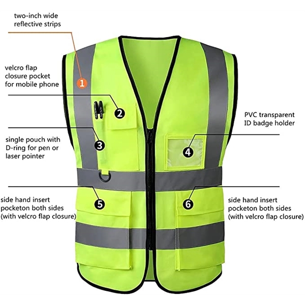 Reflective Vest With Zipper - Reflective Vest With Zipper - Image 1 of 4