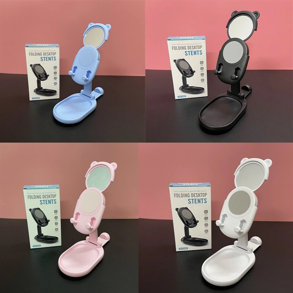MOQ 50PCS Foldable Desktop Phone Holder with Mirror - MOQ 50PCS Foldable Desktop Phone Holder with Mirror - Image 1 of 1