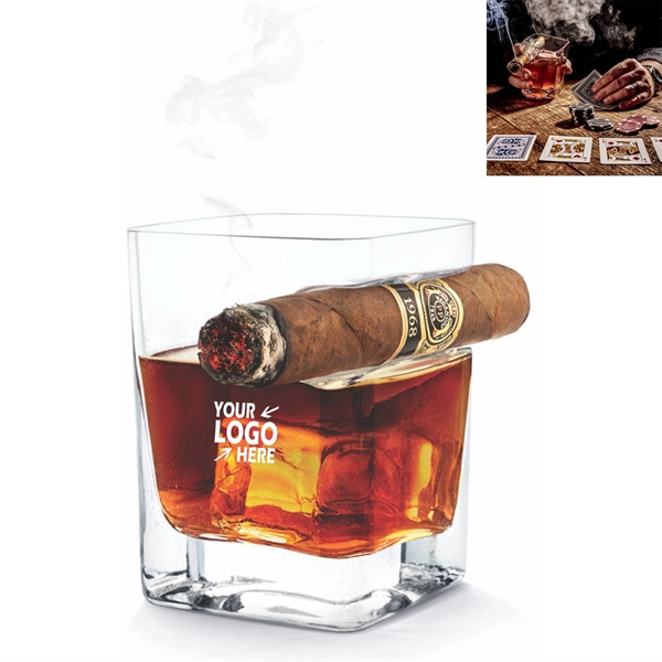 10.6oz Glass with Cigar Holder - 10.6oz Glass with Cigar Holder - Image 0 of 0