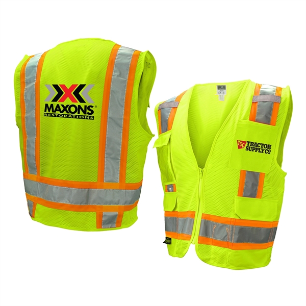 CLASS 2 SAFETY VEST WITH EXTRA POCKETS - CLASS 2 SAFETY VEST WITH EXTRA POCKETS - Image 3 of 7