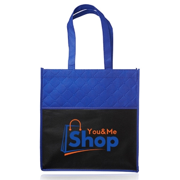 Reusable Quilted Pocket Grocery Tote Bag - Reusable Quilted Pocket Grocery Tote Bag - Image 4 of 10
