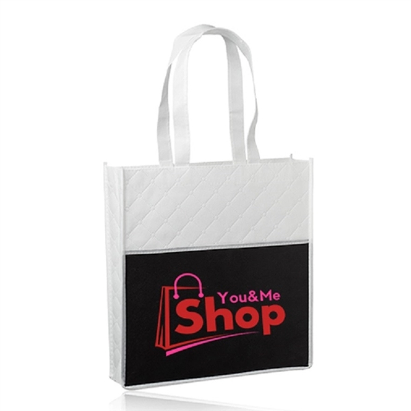 Reusable Quilted Pocket Grocery Tote Bag - Reusable Quilted Pocket Grocery Tote Bag - Image 7 of 10