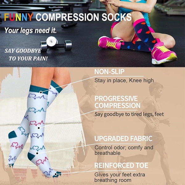 Compression Socks Women Men Christmas Stocking - Compression Socks Women Men Christmas Stocking - Image 8 of 8