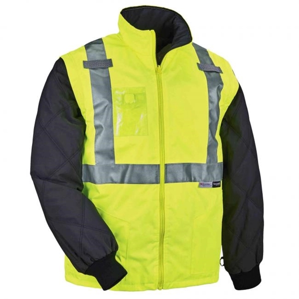 Ergodyne® Thermal High Visibility Jacket - Removable Sleeves - Ergodyne® Thermal High Visibility Jacket - Removable Sleeves - Image 0 of 3
