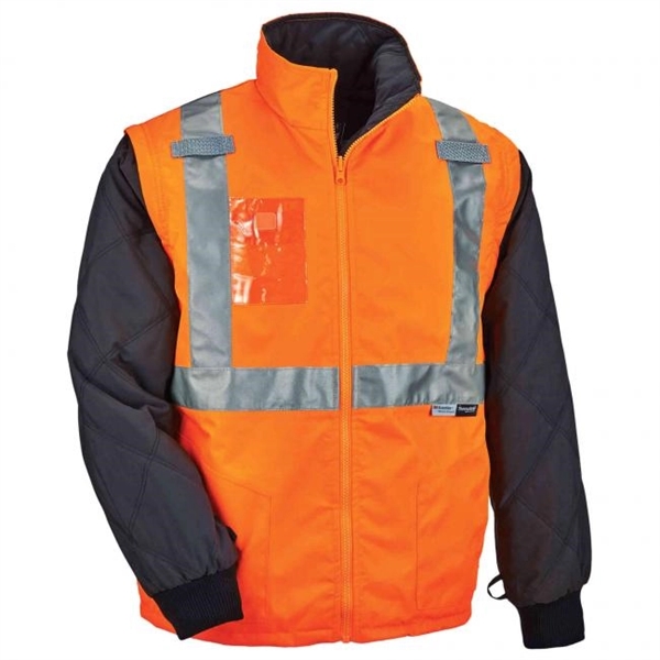 Ergodyne® Thermal High Visibility Jacket - Removable Sleeves - Ergodyne® Thermal High Visibility Jacket - Removable Sleeves - Image 2 of 3