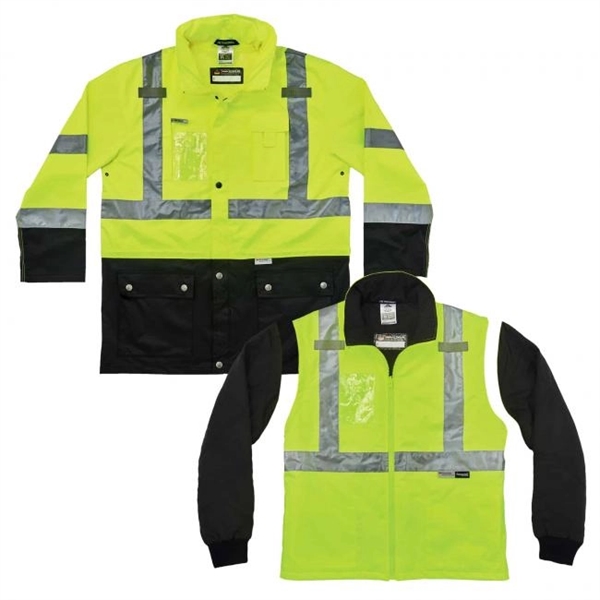 Ergodyne®4-in-1 Hi-Vis Winter Jacket Parka with Black Bottom - Ergodyne®4-in-1 Hi-Vis Winter Jacket Parka with Black Bottom - Image 1 of 3