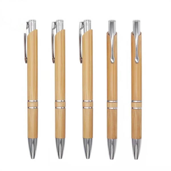 Bamboo Wooden Sustainable Retractable Ballpoint Pen - Bamboo Wooden Sustainable Retractable Ballpoint Pen - Image 0 of 6