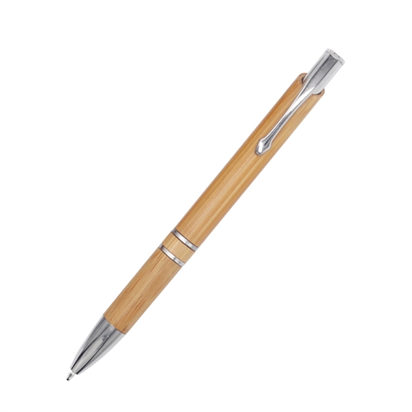 Bamboo Wooden Sustainable Retractable Ballpoint Pen - Bamboo Wooden Sustainable Retractable Ballpoint Pen - Image 2 of 6
