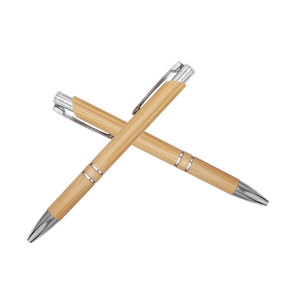 Bamboo Wooden Sustainable Retractable Ballpoint Pen - Bamboo Wooden Sustainable Retractable Ballpoint Pen - Image 3 of 6