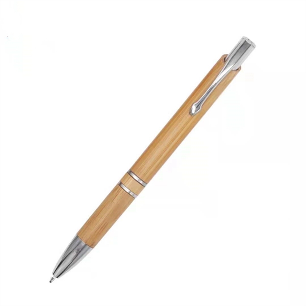 Bamboo Wooden Sustainable Retractable Ballpoint Pen - Bamboo Wooden Sustainable Retractable Ballpoint Pen - Image 4 of 6