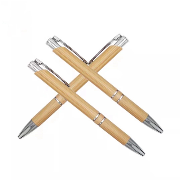 Bamboo Wooden Sustainable Retractable Ballpoint Pen - Bamboo Wooden Sustainable Retractable Ballpoint Pen - Image 6 of 6