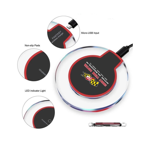 Ultra-slim UFO Shape Crystal Wireless Charging Pad - Ultra-slim UFO Shape Crystal Wireless Charging Pad - Image 0 of 5
