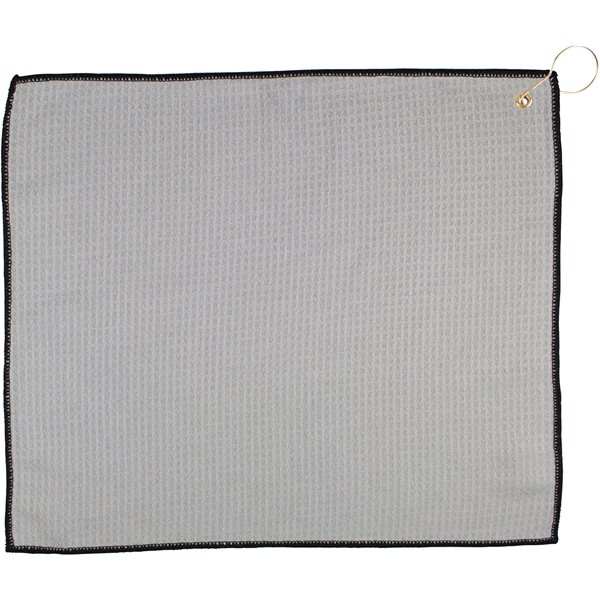 15" X 18" Waffle Golf Towel W/ Grommet And Hook - 15" X 18" Waffle Golf Towel W/ Grommet And Hook - Image 1 of 1