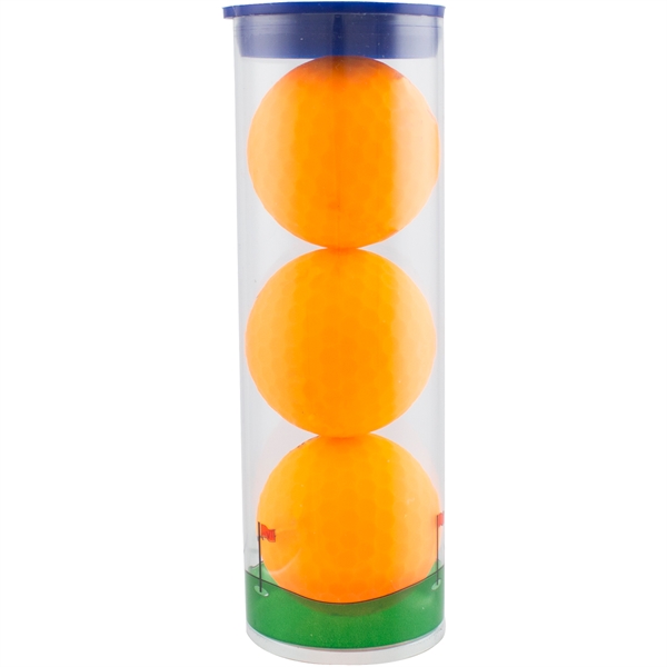 Clear Tube with Volvik Vivid 3 Golf Balls - Clear Tube with Volvik Vivid 3 Golf Balls - Image 1 of 1