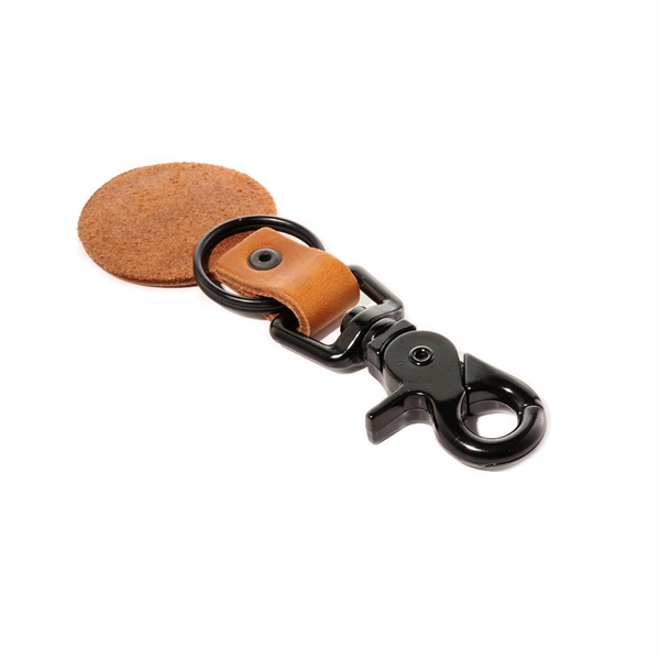 Round Leather Key Chain with Closure Options - Round Leather Key Chain with Closure Options - Image 3 of 10
